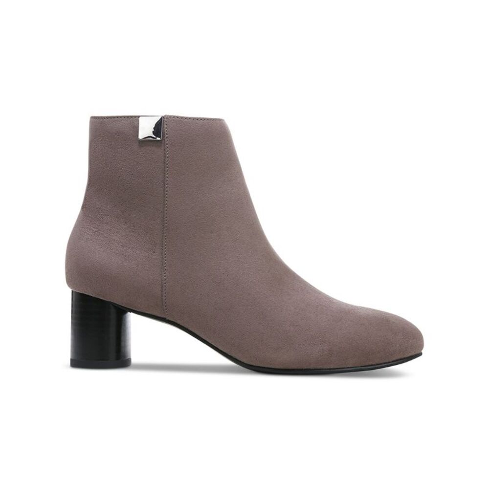 ALFANI Womens Gray Comfort Sylus Round Toe Block Heel Zip-Up Booties 7 M - Picture 2 of 4